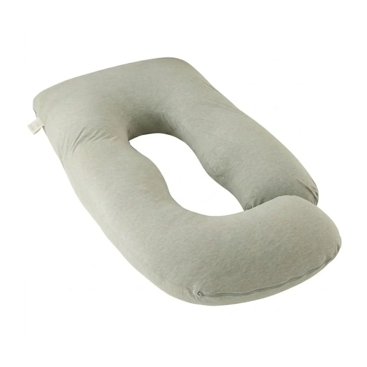 Green Carla Home U-shape pregnancy pillow made of polyester, full body support for nursing and pregnancy comfort.