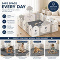 Grey Carla Home baby play mat with thick foam, 150x200cm, ideal for infants’ crawling and play activities