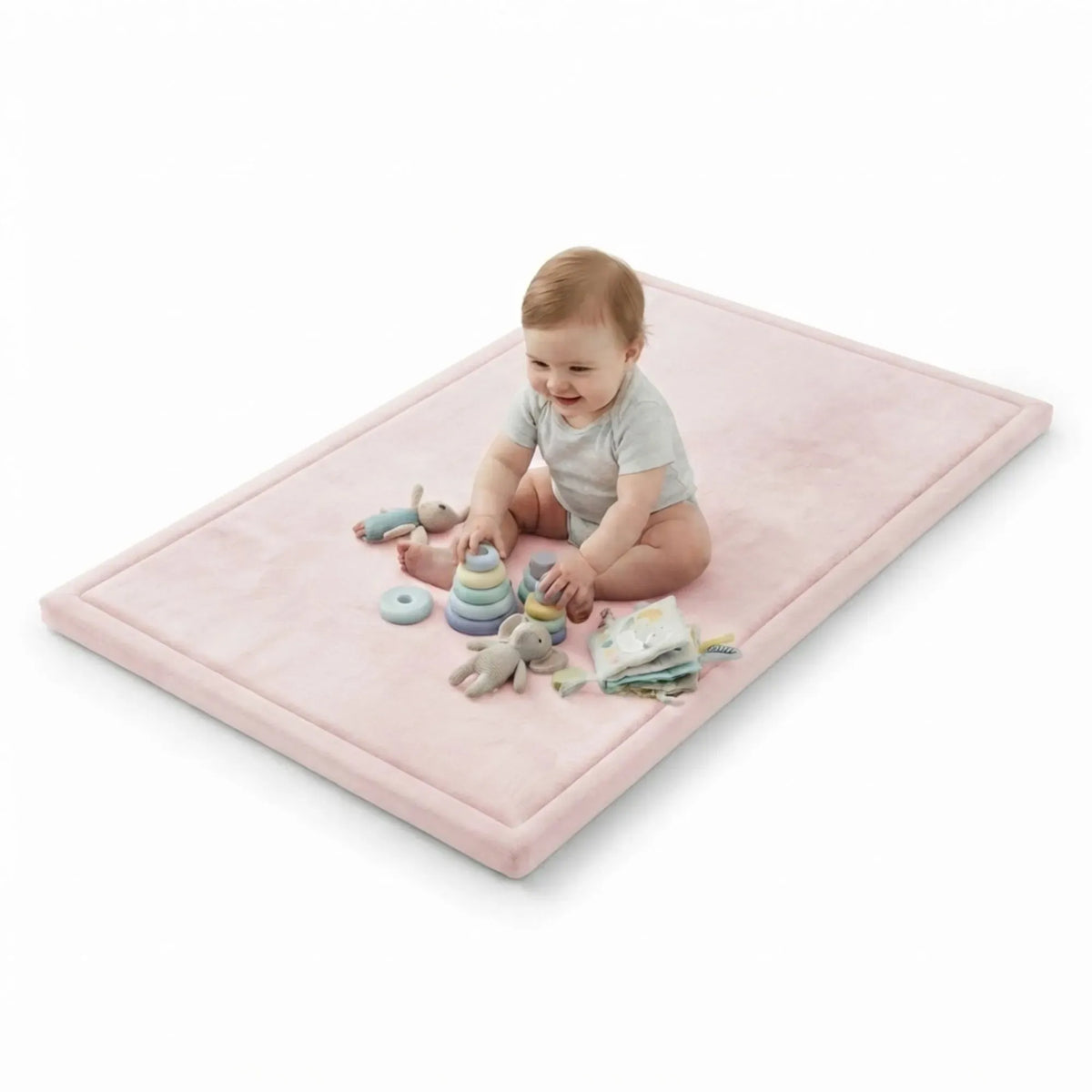 Pink Carla Home baby play mat with thick foam, 200x300cm crawling activity mat for infants, by Everything Baby.
