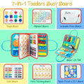 Multicolour Montessori sensory busy board for kids, featuring various interactive learning toys by Everything Baby.