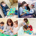 Colorful Montessori sensory busy board for kids featuring various tactile and musical elements for early learning and development.