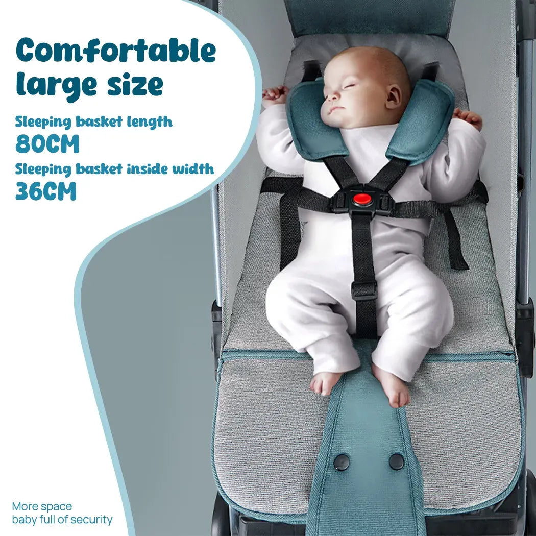 Pink lightweight compact baby stroller by Everything Baby, easy fold pram suitable for ages 0-5 years, perfect for travel.