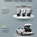 Lightweight black and grey foldable baby stroller by Everything Baby, designed for easy travel and compact storage.
