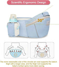 Light green Everything Baby 6-in-1 adjustable baby carrier with hip seat for newborns and toddlers, showing ergonomic design and straps.