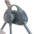 Blue auto-swing electric baby crib cradle with Bluetooth, lullabies, and activity features, designed for infants and toddlers.
