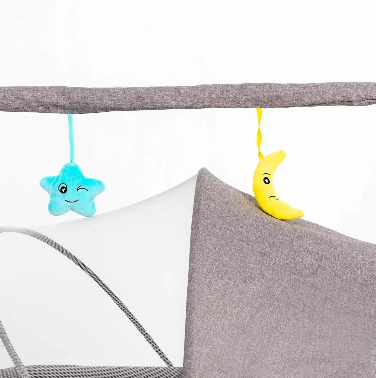 Blue auto-swing electric baby crib cradle with Bluetooth and lullabies, designed for infants, from Everything Baby.