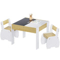 White 3-piece kids table and chairs set with storage, suitable for children, measuring 60x60x48cm, from Everything Baby.