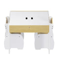 White 3-piece kids table and chairs set with storage, suitable for children, featuring a 60x60x48cm compact design.