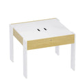 White 3-piece kids table and chairs set with storage, suitable for children, measuring 60x60x48cm, by Everything Baby