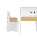 White 3-piece kids table and chairs set with storage, suitable for children, measuring 60x60x48cm, from Everything Baby.