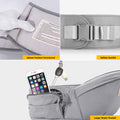 Adjustable blue baby carrier waist sling from Everything Baby, lightweight hip seat for infants and toddlers 0-36 months.