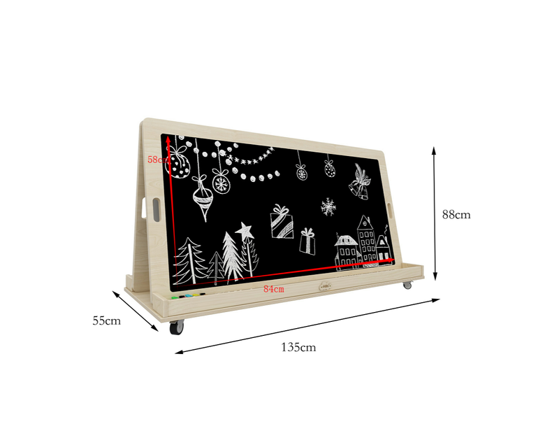 Jooyes  Kids Magnetic Standing Easel White and Black Board