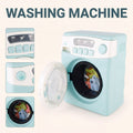 Four-piece toy appliance set including pretend washing machine, oven, dishwasher, and mixer with lights and sound for kids.