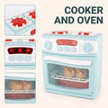 Four-piece baby toy pretend appliance set including a mixer, washing machine, oven, and dishwasher with lights and sound features.