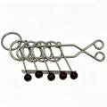 Retro five linked rings puzzle by Everything Baby, a collectible mechanical brain teaser for kids' activity and desktop decor.