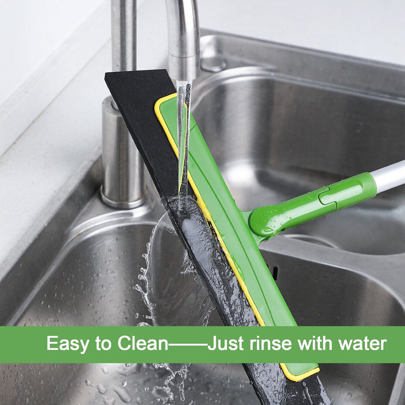 Green Floor Squeegee WiperBroom Floor Tile Cleaning Household Extendable Handle