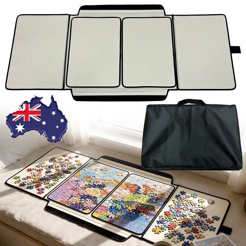 Portable jigsaw puzzle board mat by Everything Baby, holds up to 1000 pieces, ideal for kids' jigsaw puzzles and puzzle surface holding.