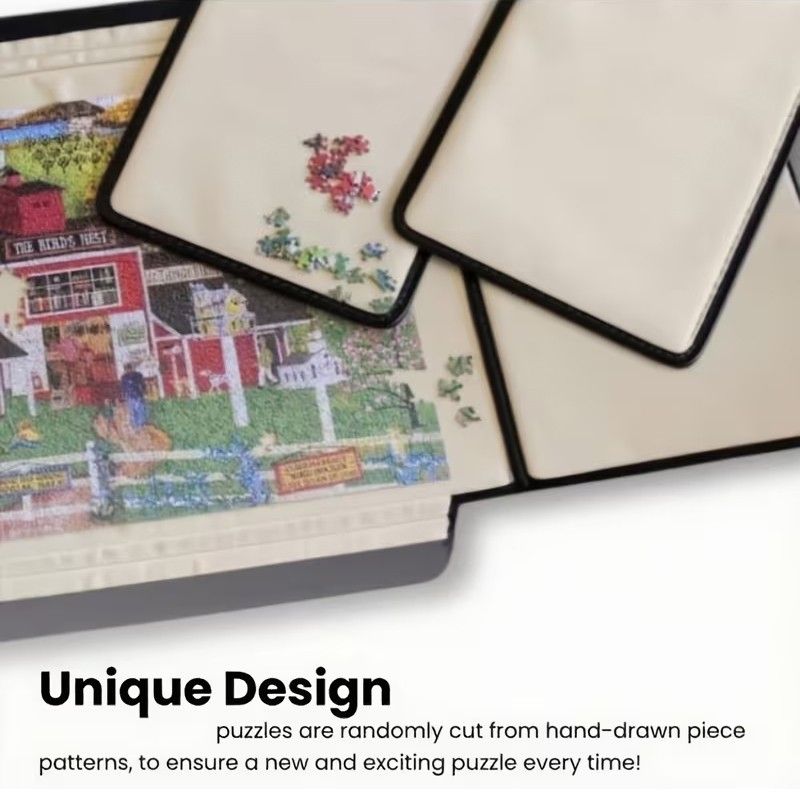 Portable jigsaw puzzle board mat by Everything Baby, holds up to 1000 pieces, ideal for kids' jigsaw puzzles and puzzle surface holding.