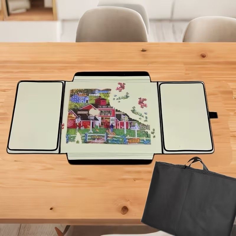 Portable jigsaw puzzle board mat by Everything Baby, holds up to 1000 pieces, ideal for kids' jigsaw puzzles and easy to store.