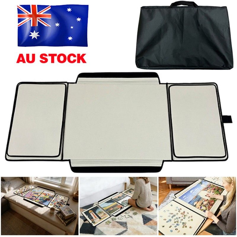 Baby and kids' jigsaw puzzle board mat by Everything Baby, holds up to 1000 puzzle pieces with a portable surface holder.
