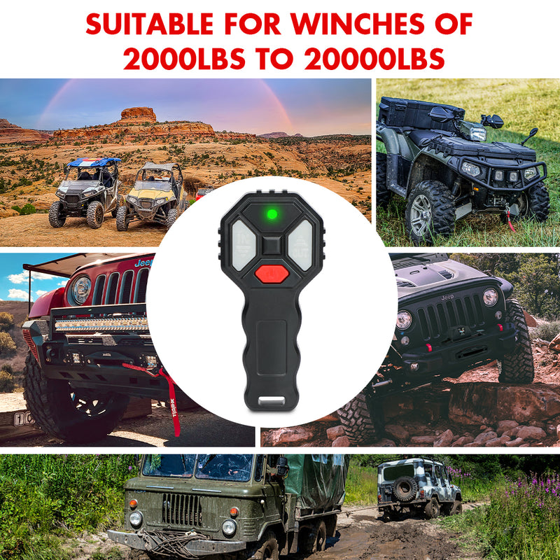 X-BULL 2x Wireless Winch Remote Control 12 Volt Handset Switch 150ft 4WD