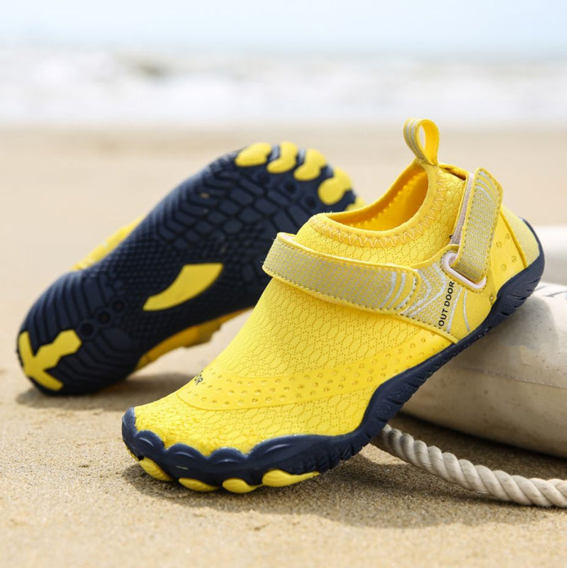 Men Women Water Shoes Barefoot Quick Dry Aqua Sports Shoes - Yellow Size EU38 = US5