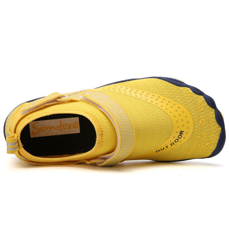 Men Women Water Shoes Barefoot Quick Dry Aqua Sports Shoes - Yellow Size EU38 = US5