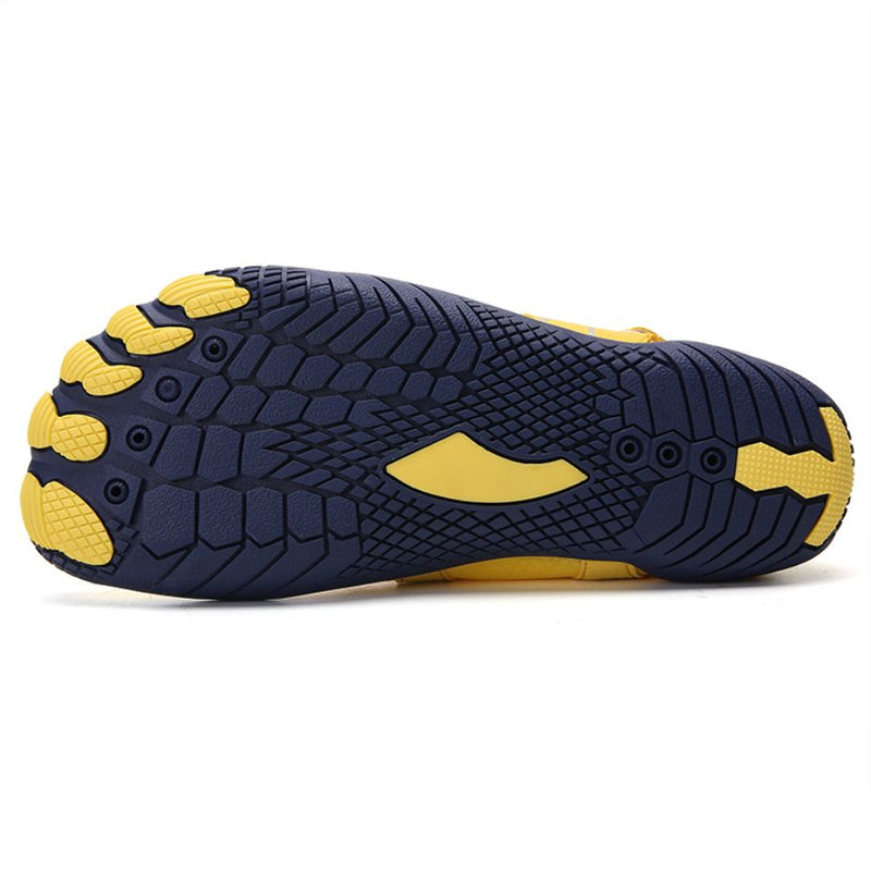 Men Women Water Shoes Barefoot Quick Dry Aqua Sports Shoes - Yellow Size EU38 = US5