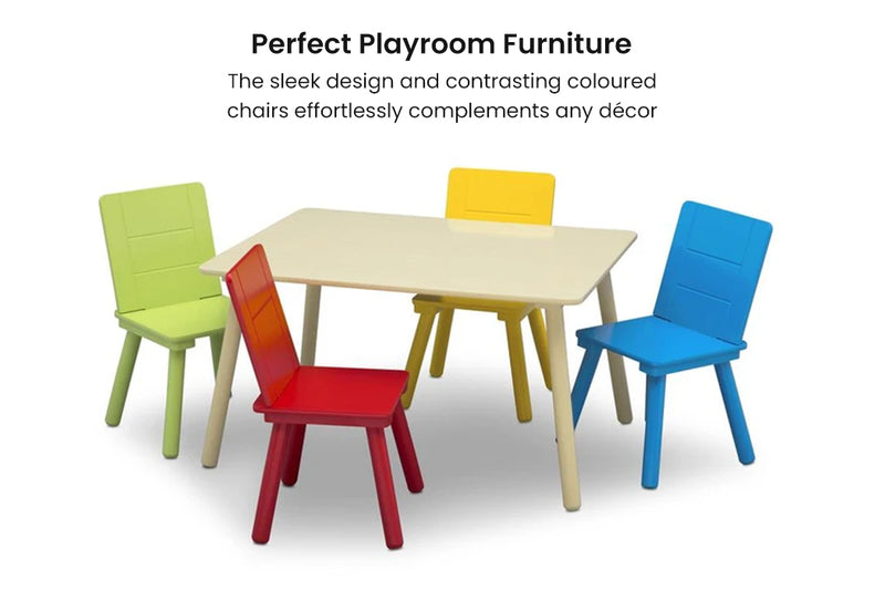 DELTA CHILDREN Kids Premium Table and Chairs Play Furniture Set Wooden Wood