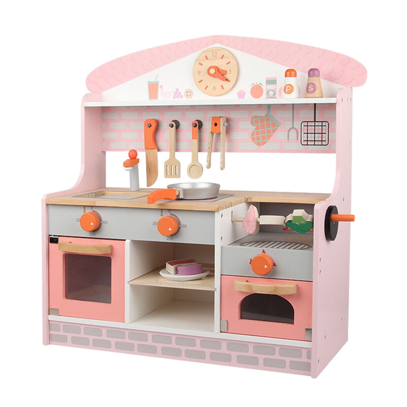 EKKIO Wooden Kitchen Playset for Kids (BBQ Kitchen Set)