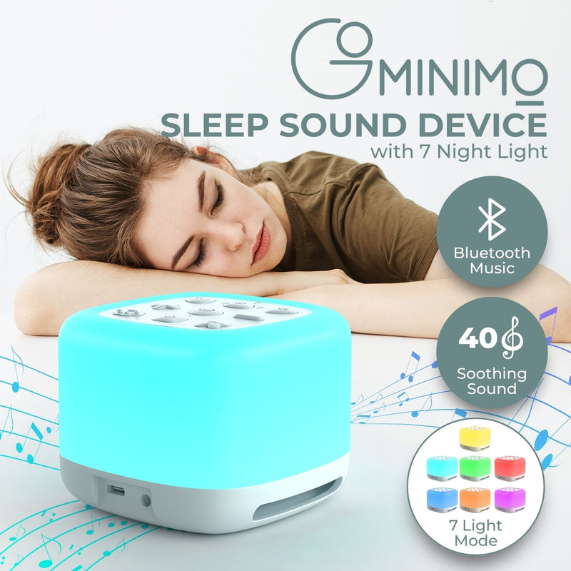 GOMINIMO White Noise Machine with Night Light and 40 Soothing Sounds for Sleeping (White)