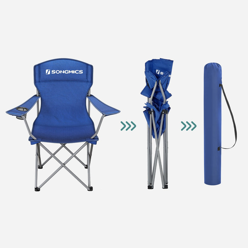 SONGMICS Set of 2 Folding Camping Outdoor Chairs Blue