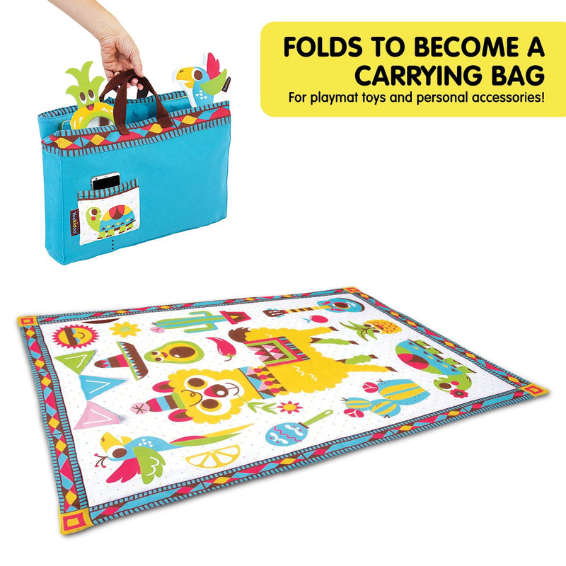 Yookidoo Fiesta Kids Baby Activity Playmat To Bag With Musical Rattle Padded