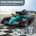 Kids ride-on race car modeled after Aston Martin Aramco F1, electric ride-on car for children by Everything Baby, green color