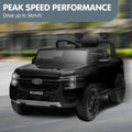 Black Kahuna Ford Ranger electric ride-on car for kids, featuring realistic vehicle design and sturdy build for young drivers.