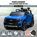 Blue Kahuna Ford Ranger electric ride-on car for kids, featuring realistic design and sturdy build by Everything Baby.
