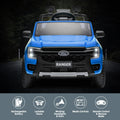 Blue Kahuna Ford Ranger electric ride-on car for kids, featuring realistic design and branding, suitable for young children.