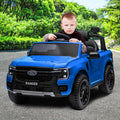 Blue Kahuna Ford Ranger electric ride-on car for kids with realistic Ford design, suitable for young children.