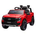 Red Kahuna Ford Ranger electric ride-on car for kids, featuring realistic design and sturdy build, perfect for young children.