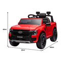 Red Kahuna Ford Ranger electric ride-on car for kids, featuring realistic design and durable construction from Everything Baby.