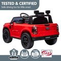 Red Kahuna Ford Ranger electric ride-on car for kids, featuring realistic design and safety features, by Everything Baby.