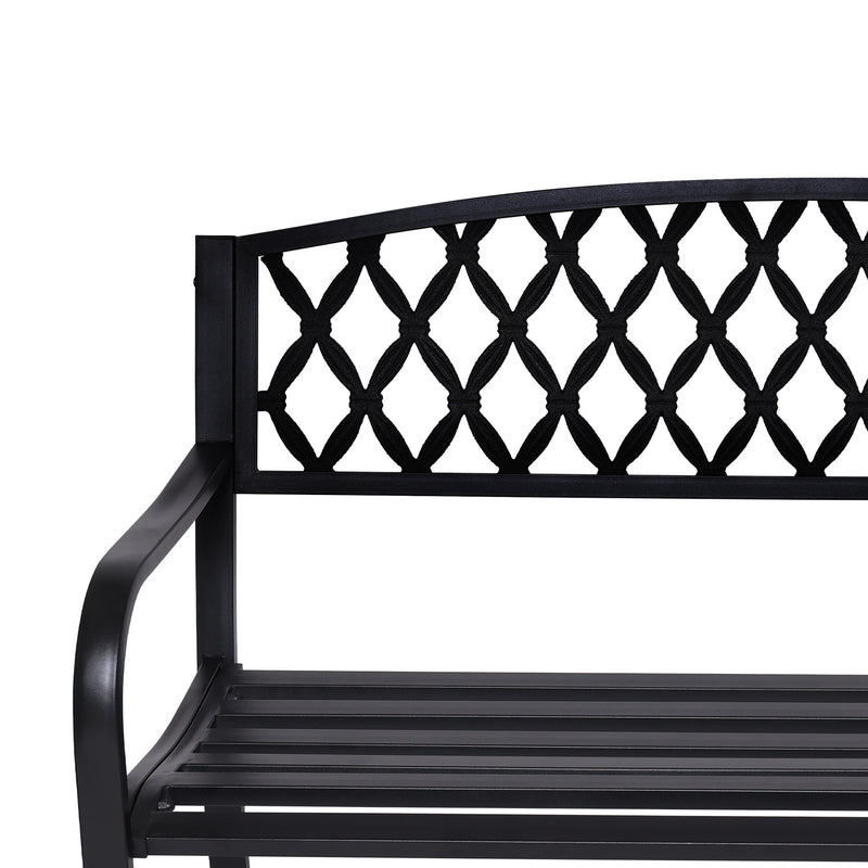 Wallaroo Steel Outdoor Garden Bench - Diamond