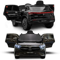 Kids riding the Kahuna Mercedes-Benz EQA 250 12V electric ride-on car with parental remote control.