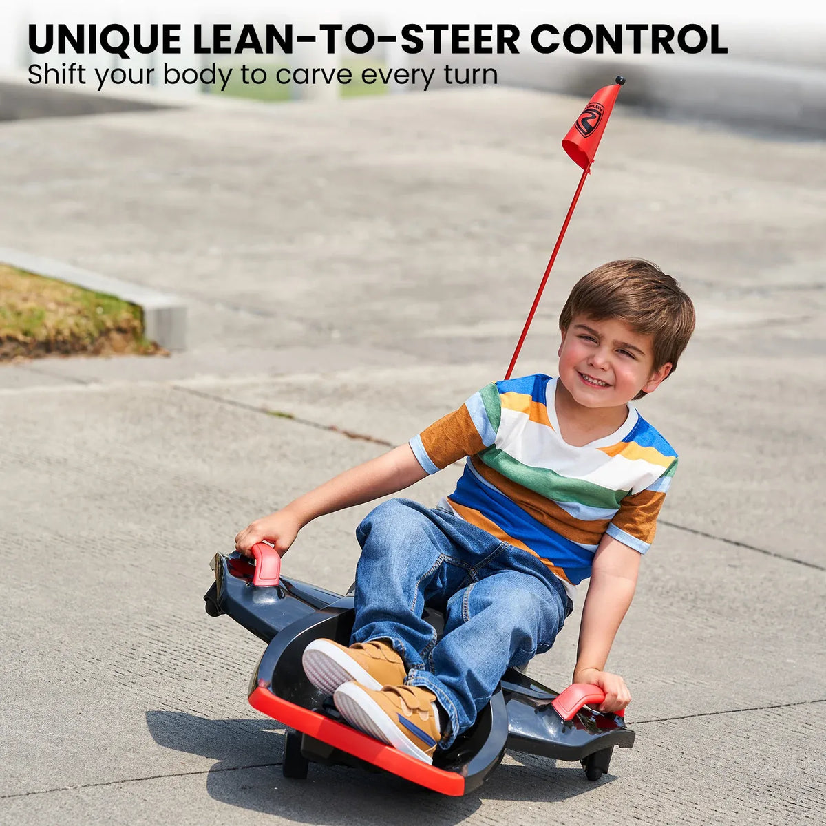 Kahuna Rollplay Nighthawk Bolt 12V electric go-kart for kids, featuring a sleek black design and sturdy build for young drivers.