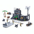 Sluban WWII Atlantic Wall coastal bunker model kit with military base and outpost, suitable for kids' activity and toy play.