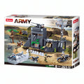 Sluban WWII Atlantic Wall coastal bunker model kit for kids, featuring military defense set with miniature army outpost and accessories.