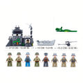 Sluban WWII Atlantic Wall coastal bunker model kit for kids, featuring military defense outpost and D-Day Normandy scene.