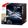 Sluban B0928 FA18 Super Hornet fighter jet model kit from Everything Baby, assembled with colorful building blocks for kids.