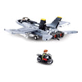 Sluban B0928 FA18 Super Hornet fighter jet model kit with military RAAF theme, featuring detailed building blocks for kids' activity toy