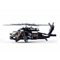 Sluban B1012 UH60 Black Hawk medical rescue helicopter model kit built with military-themed building blocks for kids.